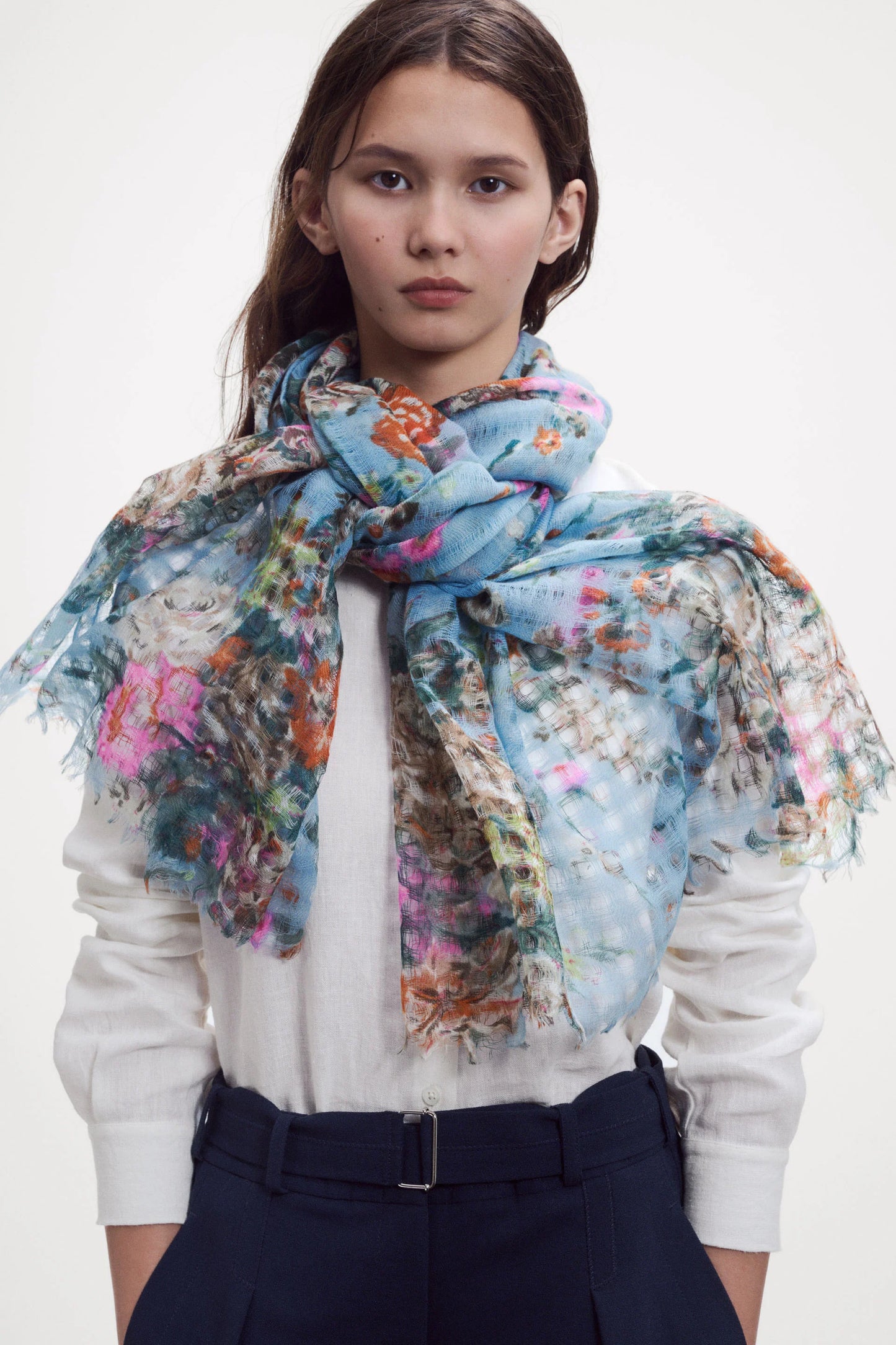 ÉPICE Paris Scarf Fleur F - Sky