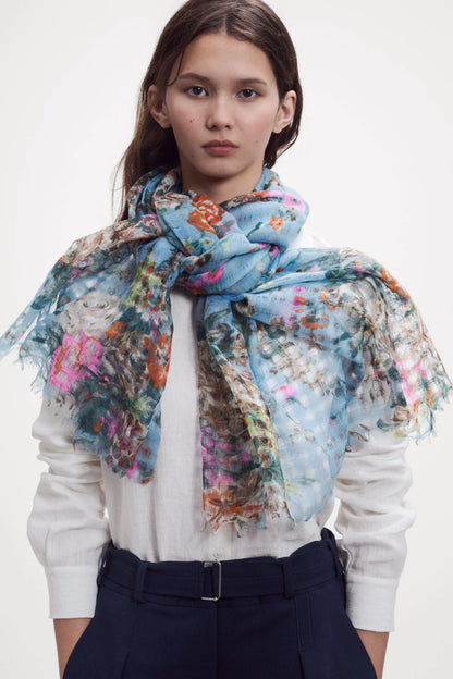 ÉPICE Paris Scarf Fleur F - Sky