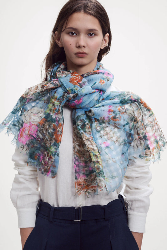 ÉPICE Paris Scarf Fleur F - Sky
