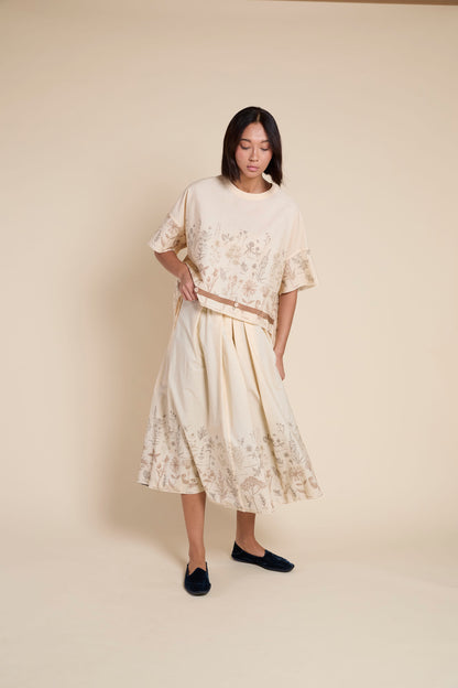 Francesca Marchisio Revcarre Printed Top - Butter Herbarium Print