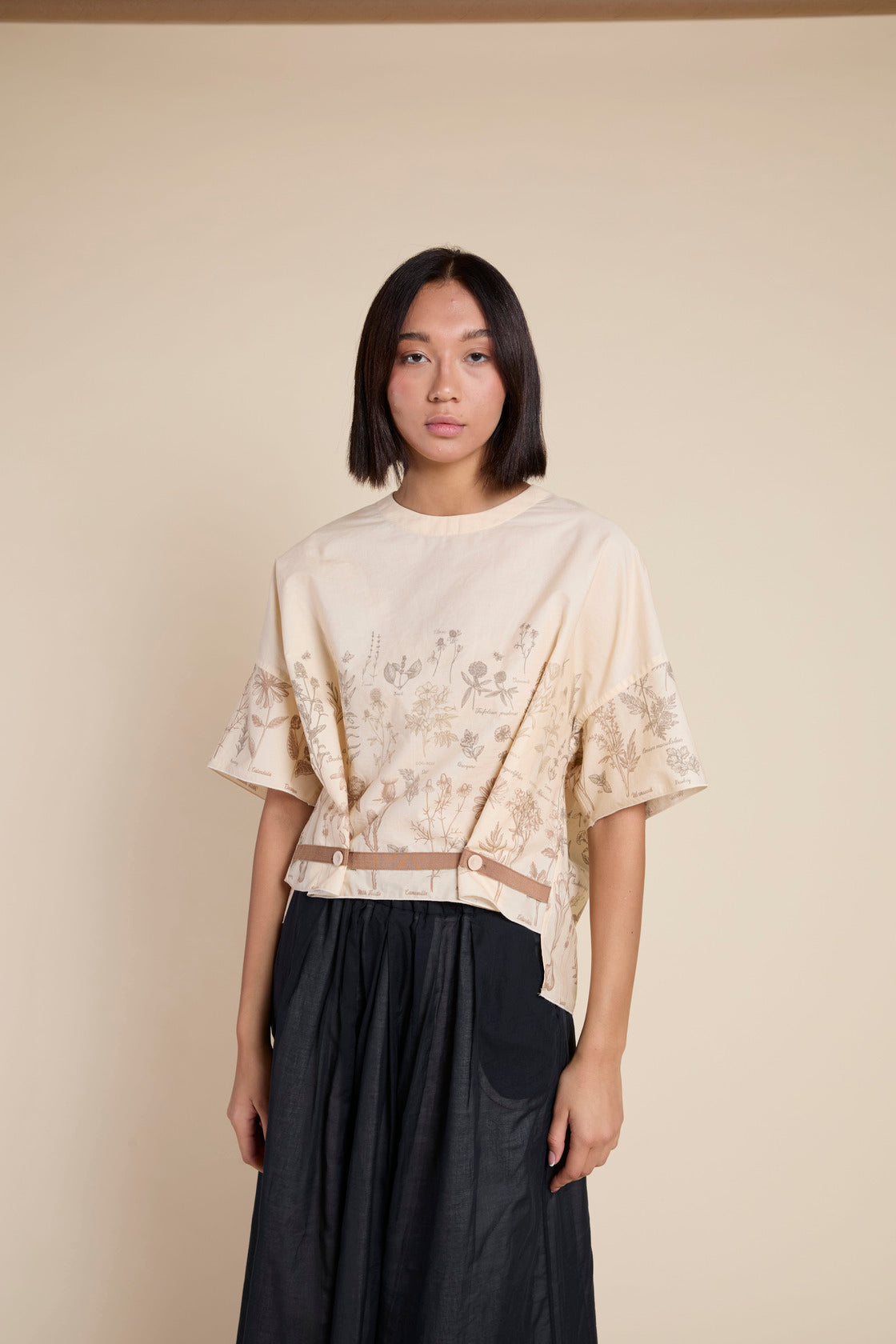 Francesca Marchisio Revcarre Printed Top - Butter Herbarium Print
