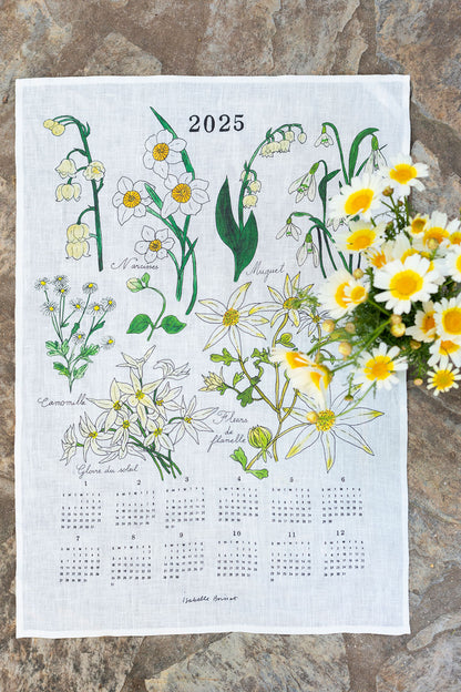 Fog Linen Work x ISABELLE BOINOT 2025 Linen Calendar - White Flowers (limited quantity)