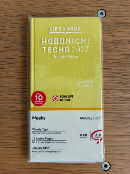 Hobonichi Techo 2027 Planner English Version - Yellow
