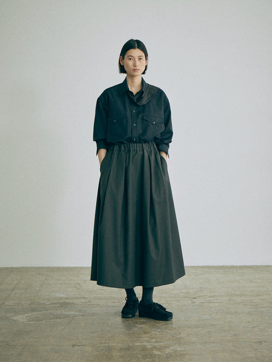 Nicholson & Nicholson Mira Stretched Wool Skirt - Charcoal