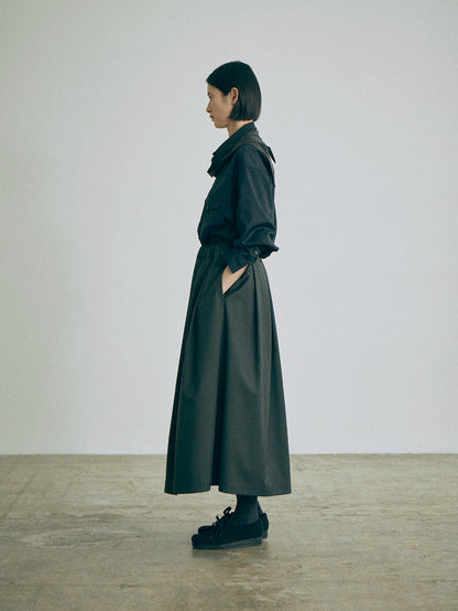 Nicholson & Nicholson Mira Stretched Wool Skirt - Charcoal