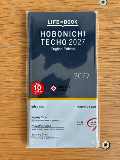 Hobonichi Techo 2027 Planner English Version - Midnight Blue
