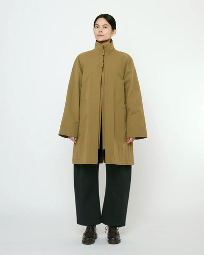 7115 by Szeki Unisex Double Collar Overcoat (Water-Repellent) - Kelp