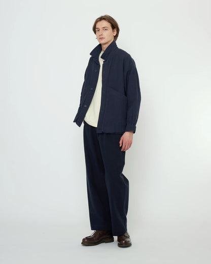 7115 by Szeki Unisex Signature Panel Pockets Shirt Jacket - Textured Edition - Navy