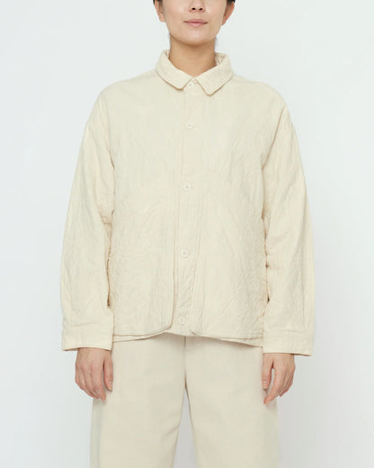 7115 by Szeki Unisex Signature Panel Pockets Shirt Jacket - Textured Edition - Bone