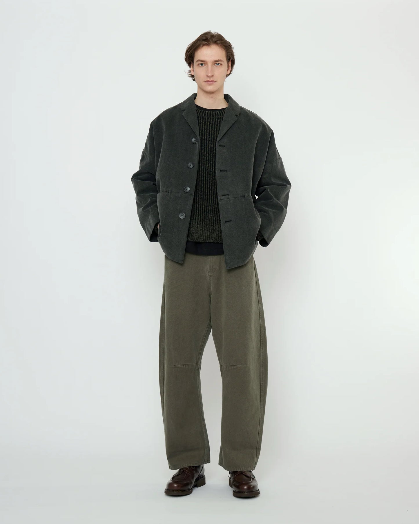 7115 by Szeki Unisex Curve Legged Work Trouser - Washed Olive