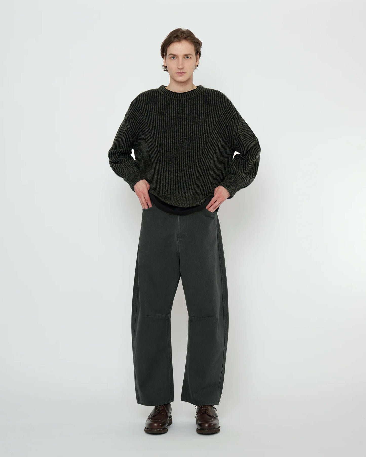 7115 by Szeki Unisex Curve Legged Work Trouser - Washed Black