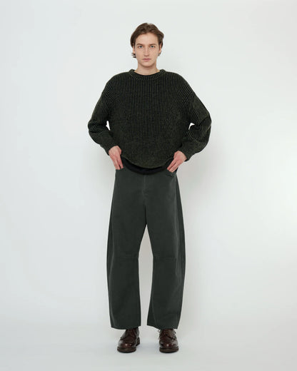 7115 by Szeki Unisex Curve Legged Work Trouser - Washed Black