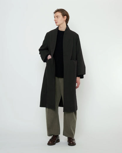 7115 by Szeki Unisex Signature Open Fall Coat - Textured Edition - Black