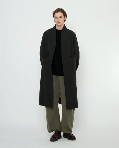 7115 by Szeki Unisex Signature Open Fall Coat - Textured Edition - Black