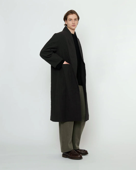 7115 by Szeki Unisex Signature Open Fall Coat - Textured Edition - Black