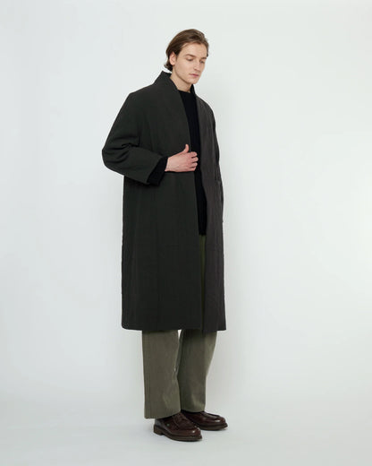 7115 by Szeki Unisex Signature Open Fall Coat - Textured Edition - Black