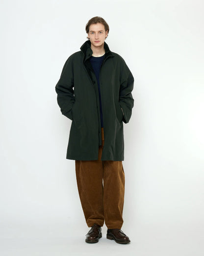 7115 by Szeki Unisex Double Collar Overcoat (Water-Repellent) - Black