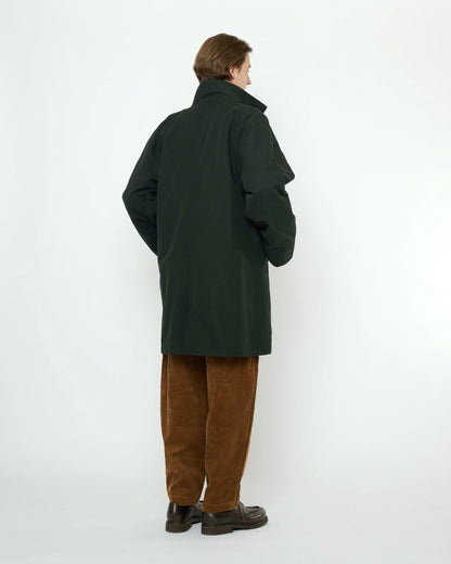 7115 by Szeki Unisex Double Collar Overcoat (Water-Repellent) - Black