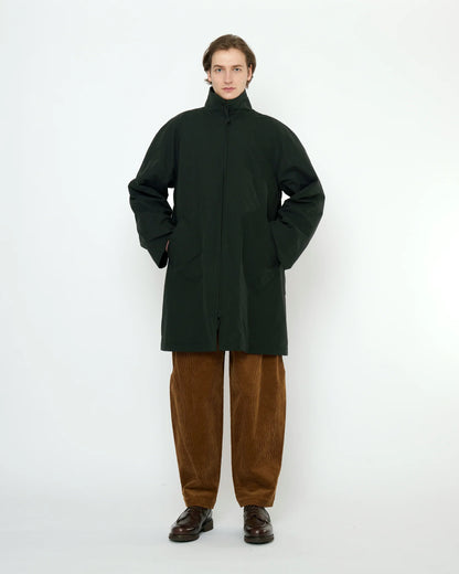 7115 by Szeki Unisex Double Collar Overcoat (Water-Repellent) - Black