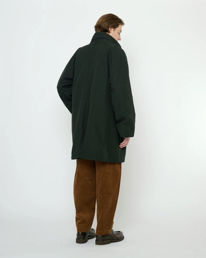 7115 by Szeki Unisex Double Collar Overcoat (Water-Repellent) - Black