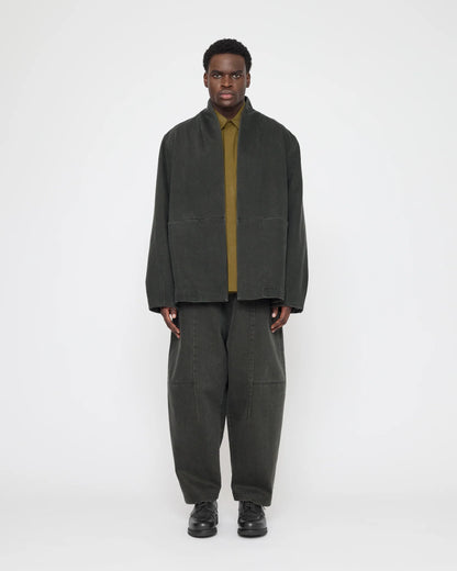 7115 by Szeki Unisex Open Short Coat - Washed Black
