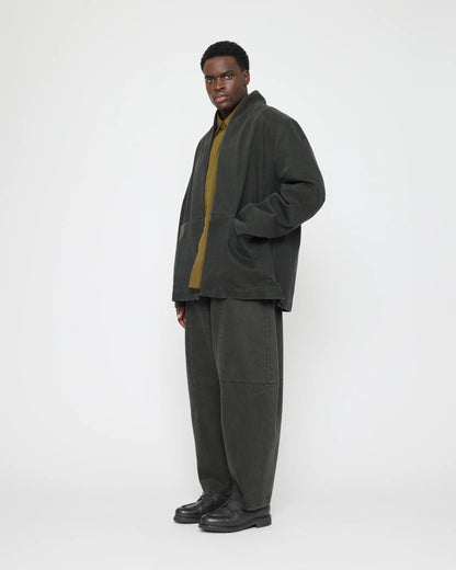 7115 by Szeki Unisex Open Short Coat - Washed Black