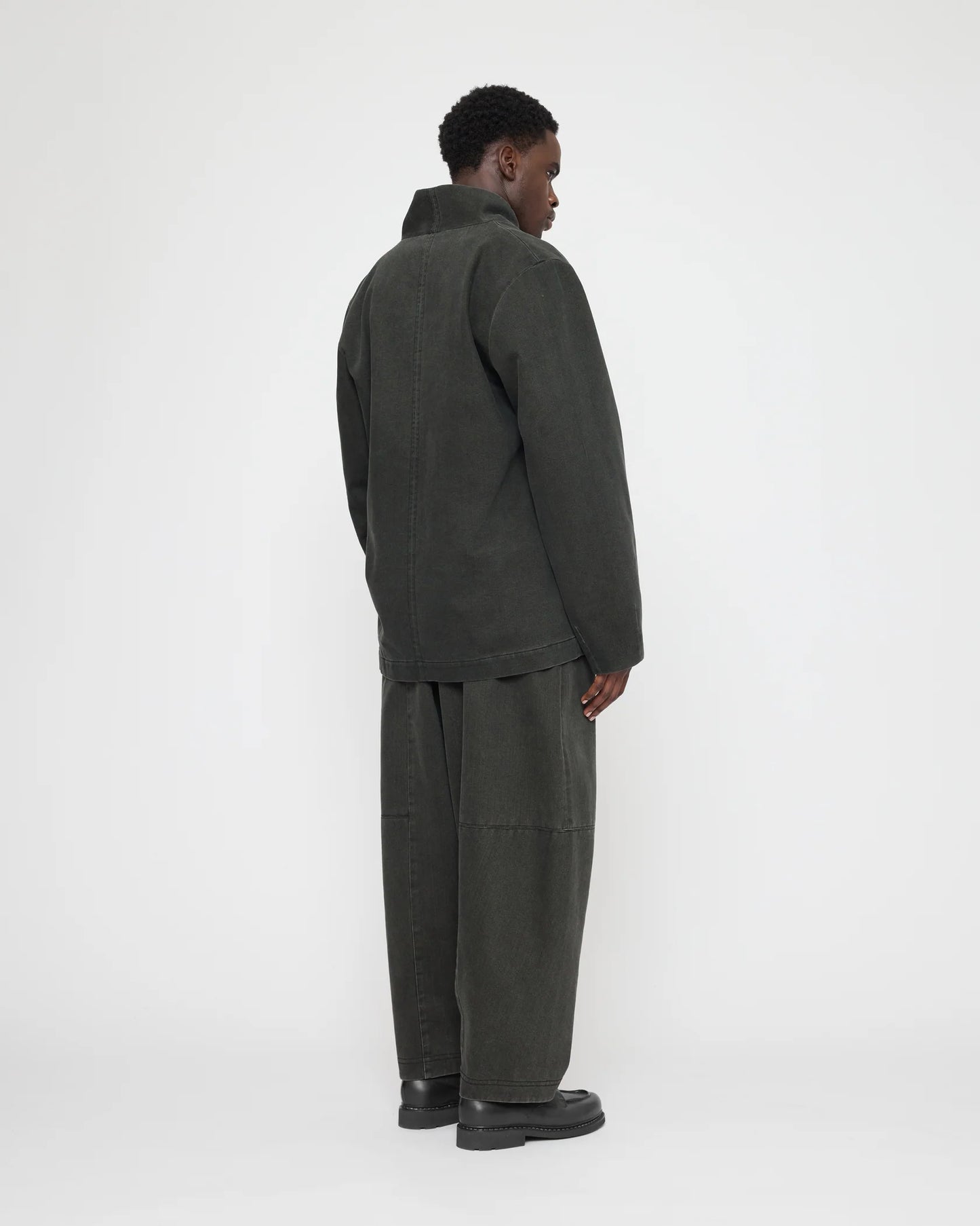 7115 by Szeki Unisex Open Short Coat - Washed Black