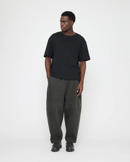 7115 by Szeki Unisex Elastic Panel Barrel Trouser - Washed Black