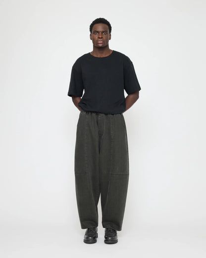 7115 by Szeki Unisex Elastic Panel Barrel Trouser - Washed Black