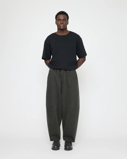 7115 by Szeki Unisex Elastic Panel Barrel Trouser - Washed Black