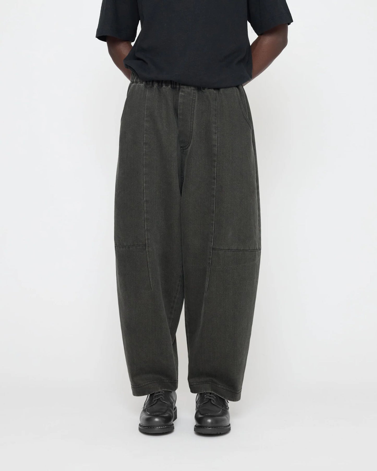 7115 by Szeki Unisex Elastic Panel Barrel Trouser - Washed Black