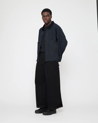 7115 by Szeki Unisex Panel Pockets Shirt Jacket - Waxed Edition - Navy Black
