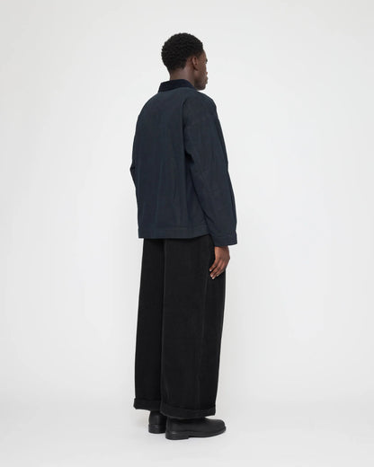 7115 by Szeki Unisex Panel Pockets Shirt Jacket - Waxed Edition - Navy Black