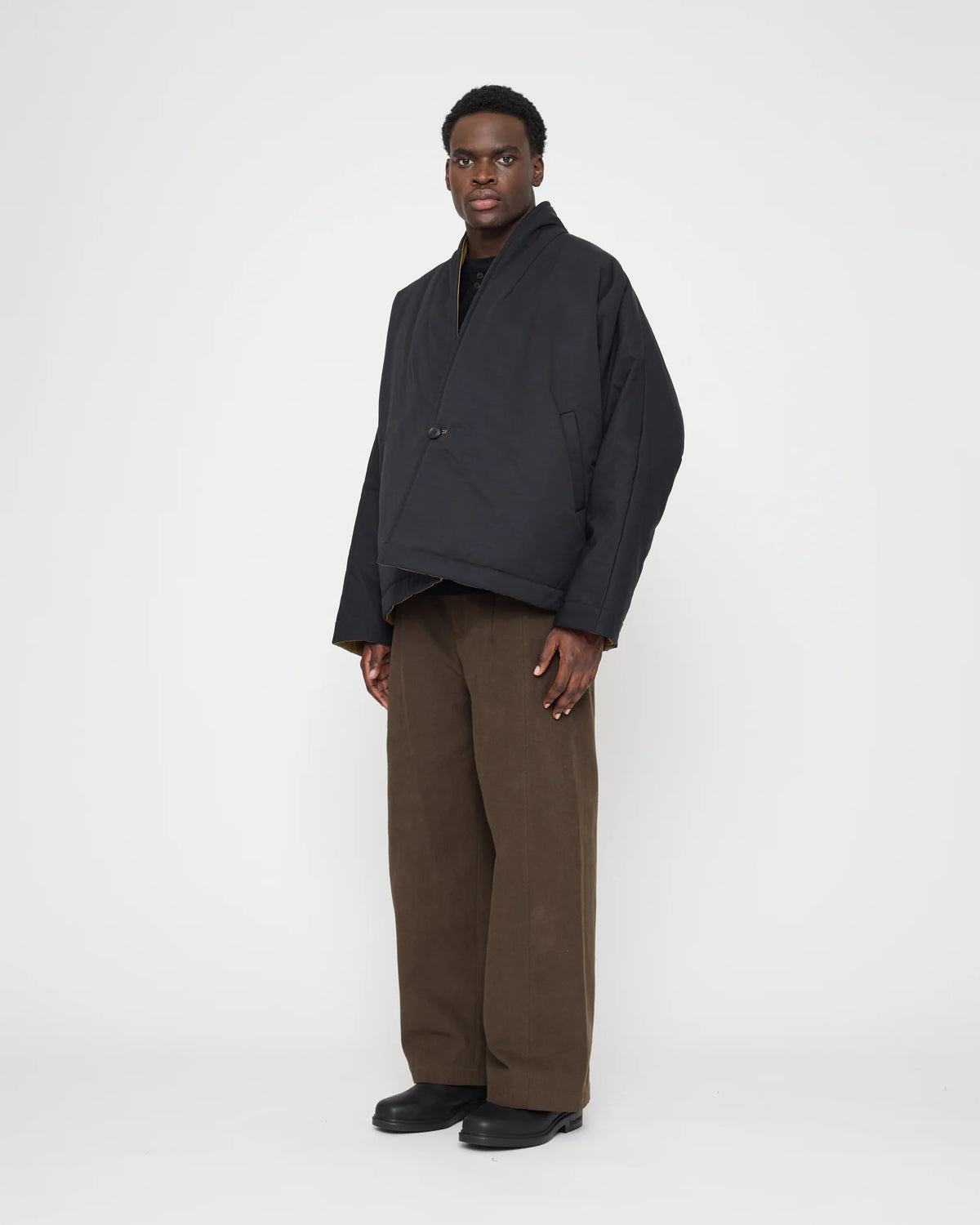 7115 by Szeki Unisex Reversible Padded Blazer - Charcoal & Tan