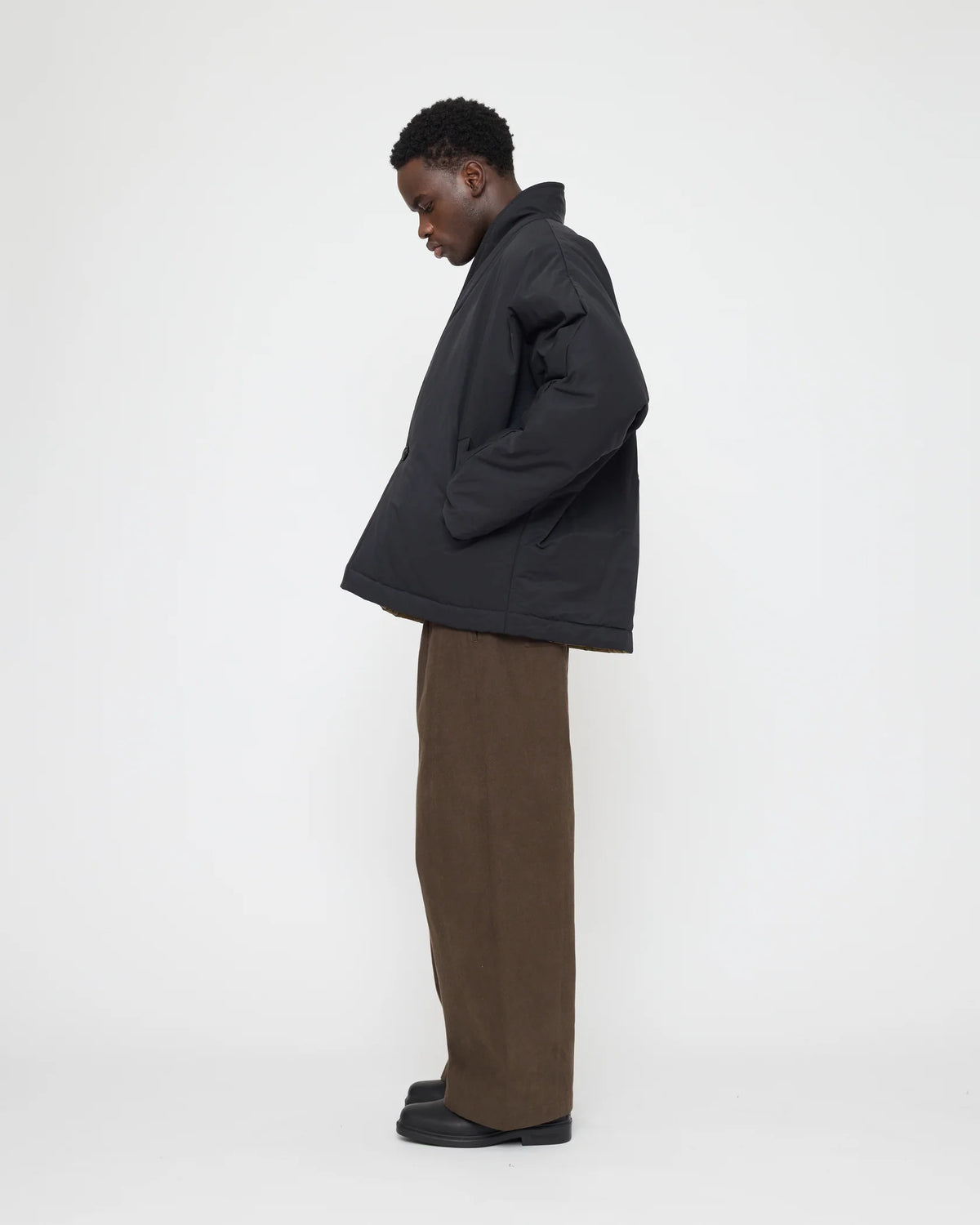 7115 by Szeki Unisex Reversible Padded Blazer - Charcoal & Tan