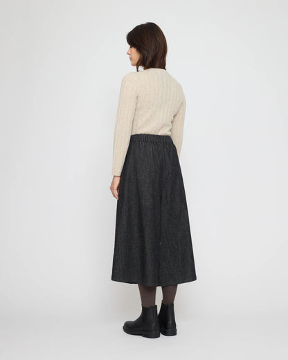7115 by Szeki Unisex Pleated Culotte - Soft Denim Edition -  Black
