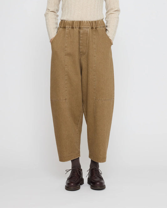 7115 by Szeki Unisex Elastic Panel Barrel Trouser - Washed Walnut