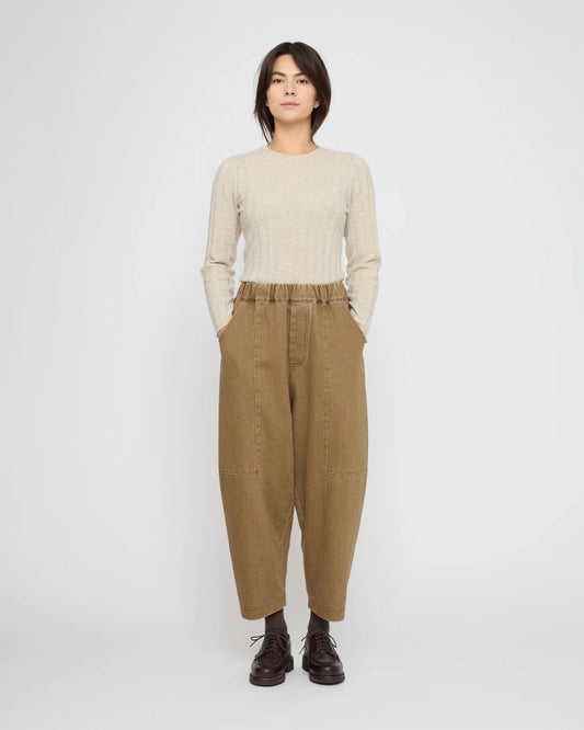 7115 by Szeki Unisex Elastic Panel Barrel Trouser - Washed Walnut