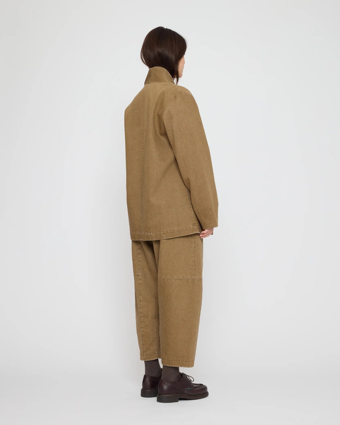 7115 by Szeki Unisex Open Short Coat - Washed Walnut