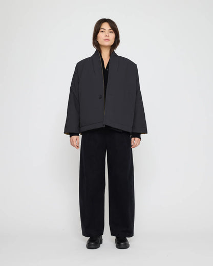 7115 by Szeki Unisex Reversible Padded Blazer - Charcoal & Tan