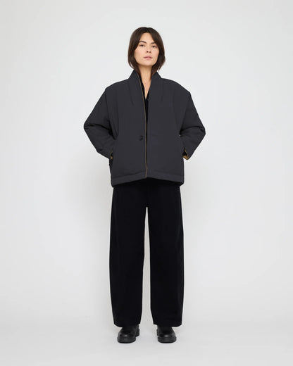 7115 by Szeki Unisex Reversible Padded Blazer - Charcoal & Tan
