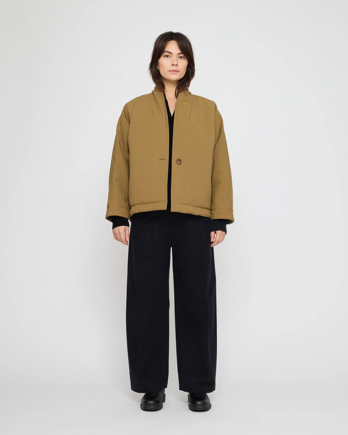 7115 by Szeki Unisex Reversible Padded Blazer - Charcoal & Tan