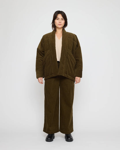 7115 by Szeki Unisex Sumo Puffer - Corduroy Edition - Olive Corduroy