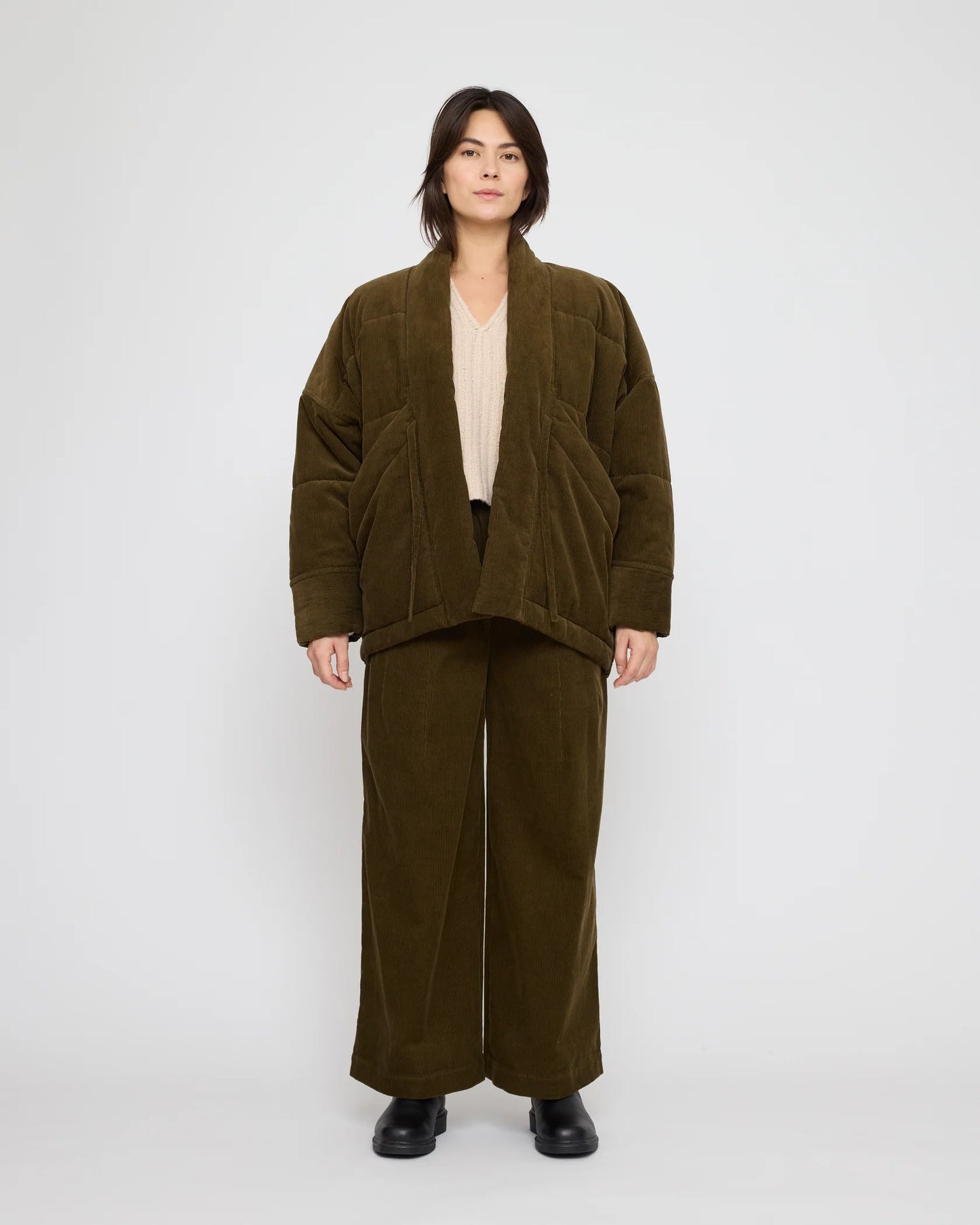 7115 by Szeki Unisex Sumo Puffer - Corduroy Edition - Olive Corduroy