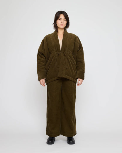 7115 by Szeki Unisex Sumo Puffer - Corduroy Edition - Olive Corduroy