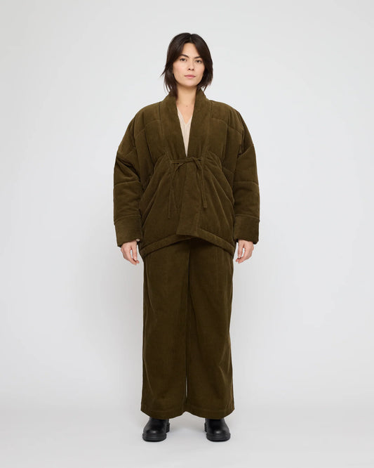 7115 by Szeki Unisex Sumo Puffer - Corduroy Edition - Olive Corduroy