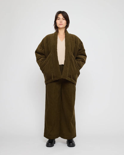 7115 by Szeki Unisex Sumo Puffer - Corduroy Edition - Olive Corduroy