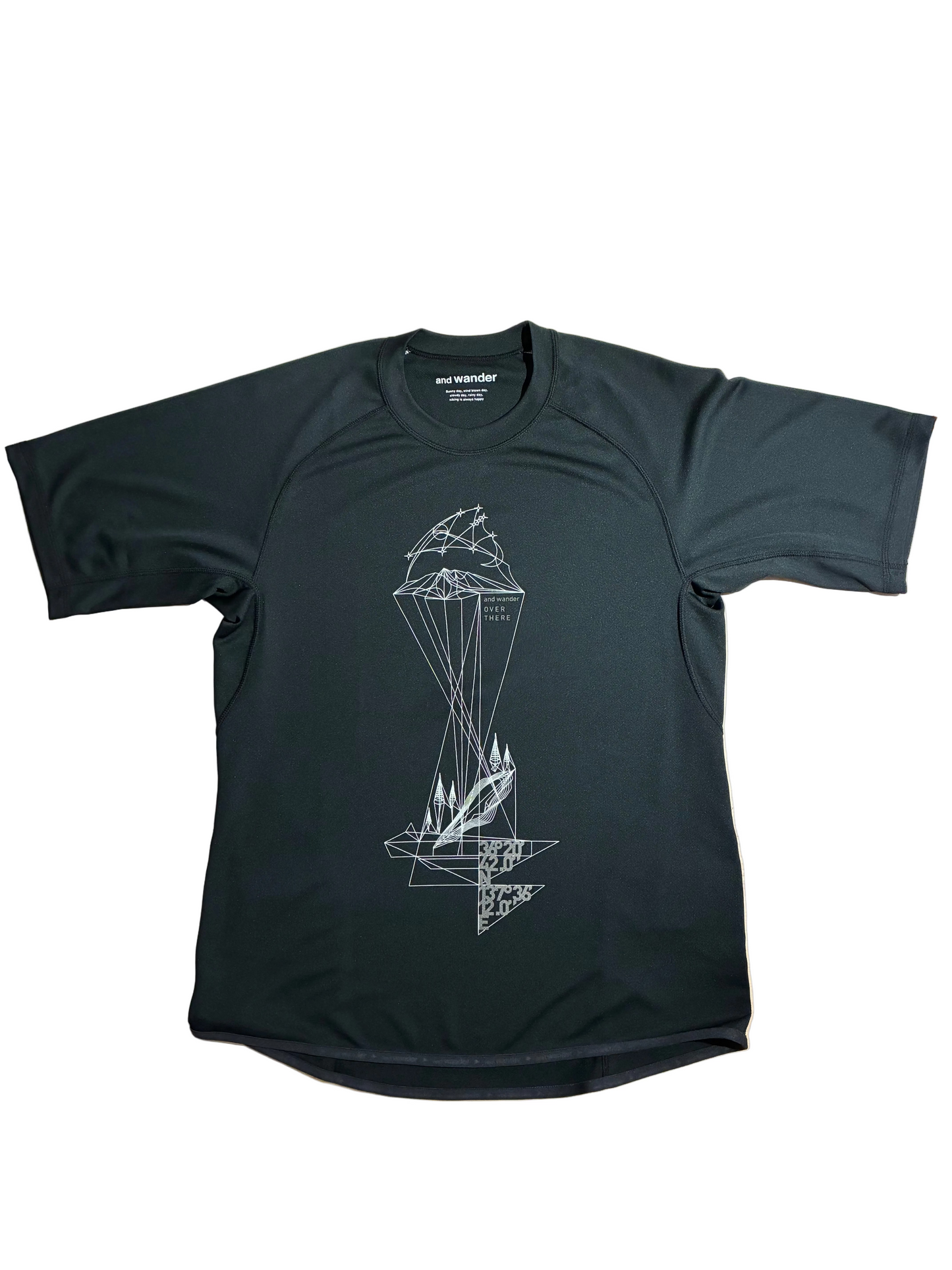 And Wander Dry Jersey Printed Pattern T-Shirt - Black