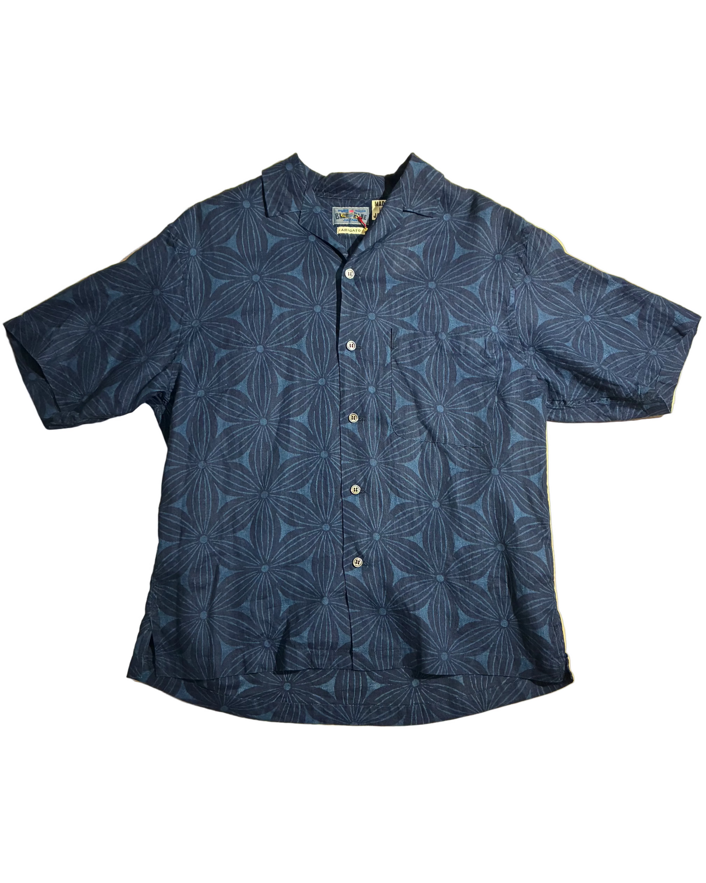 Blue Blue Japan Men's Woven Indigo Linen Sakura Bassen Shirt