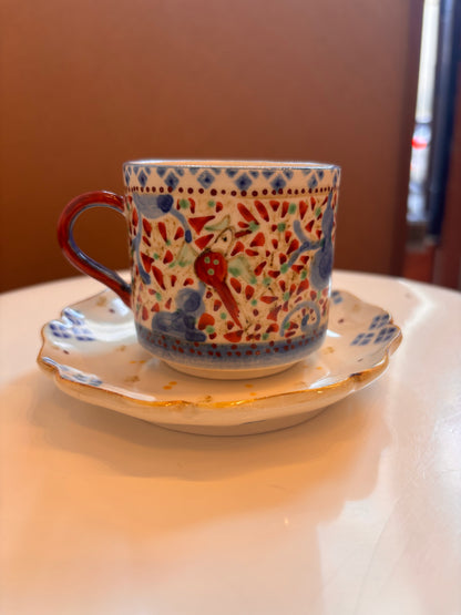 Kuroji Iroe Cup & Saucer by Misao Yajima - A